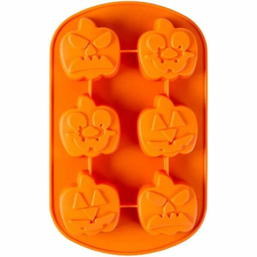 Pumpkin Silicone Cake Mold Wilton 6 Treats Orange Jack Bakeware Halloween Treats